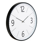 Horloge murale ronde en plastique noir et blanc avec grands chiffres, diamètre 51 cm