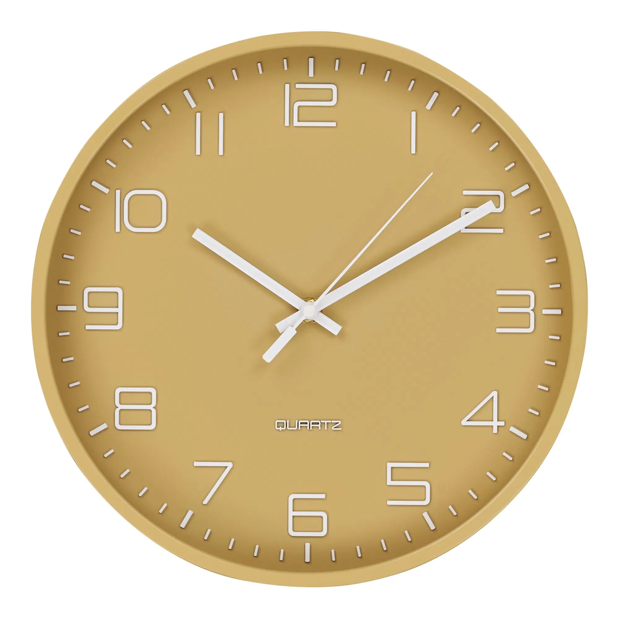 Horloge murale ronde en verre ocre à mouvement silencieux – Ø30 cm