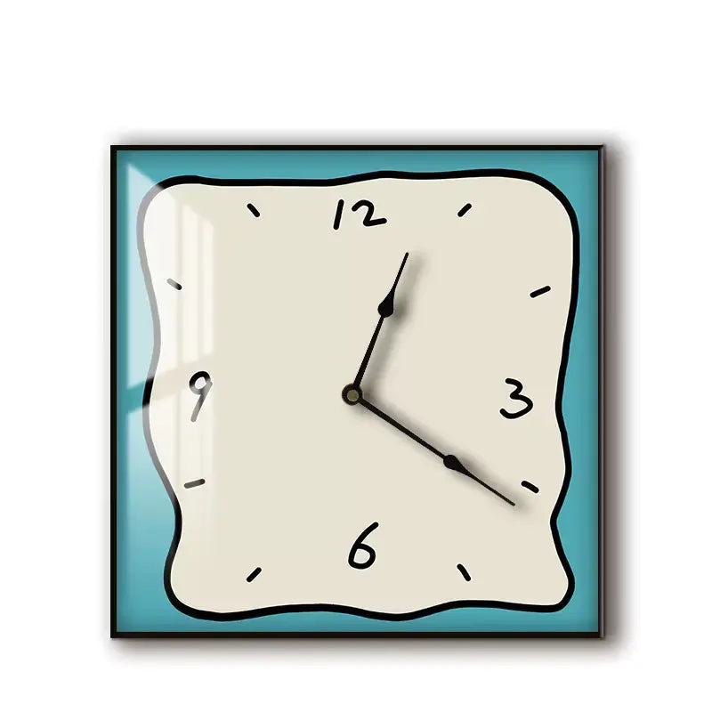 Horloge murale style bande dessinée bleu