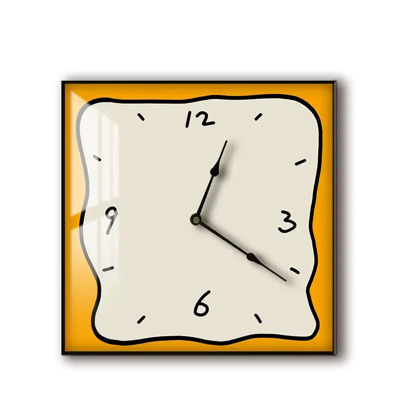 Horloge murale style bande dessinée orange
