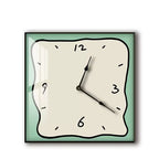 Horloge murale style bande dessinée turquoise
