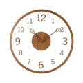 Horloge murale transparente avec cadran en bois sur fond blanc