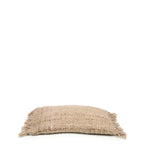 Housse de coussin beige en coton avec franges 30x50 cm