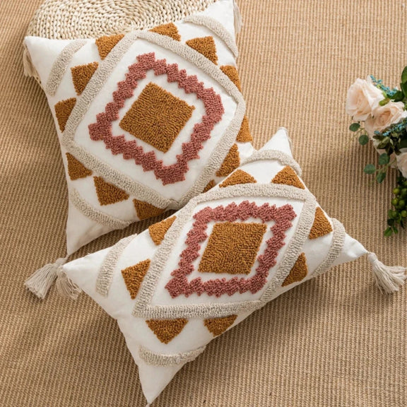 housse de coussin bohème chic marron