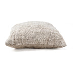 Housse de coussin carré en lin naturel beige écru texturé gris à côtes