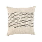 Housse de coussin carrée en coton tissé motif rayé noir