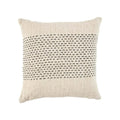 Housse de coussin carrée en coton tissé motif rayé noir