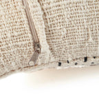 Housse de coussin carrée en coton tissé motif rayé noir
