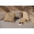 Chapeau de paille tressé en raphia naturel beige