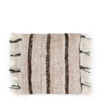 Housse de coussin coton beige à franges - 40x40 cm