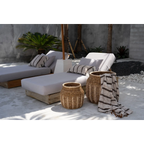 Housse de coussin coton beige à franges - 40x40 cm