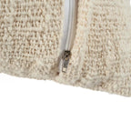 Housse de coussin coton blanc naturel motif palmier stylisé – 50x50 cm