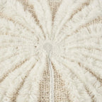 Housse de coussin coton blanc naturel avec motif palmier stylisé 50x50 cm