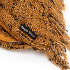 Housse de coussin en coton cannelle noir 35x100 cm avec texture, zip et étiquette