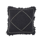 Housse de coussin coton noir blanc motif losange - 45x45 cm