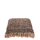 Coussin en coton noir cuivre 40x40 cm avec tissage brun et beige et franges