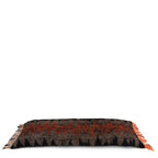 Tapis à motif avec franges, idéal pour Housse coussin coton noir orange 35x100 cm