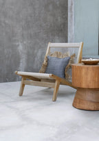 Housse de coussin coton et raphia à franges noir naturel - 60x60 cm