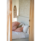 Housse de coussin en coton rose saumon 40x40 cm avec oreillers blancs et roses
