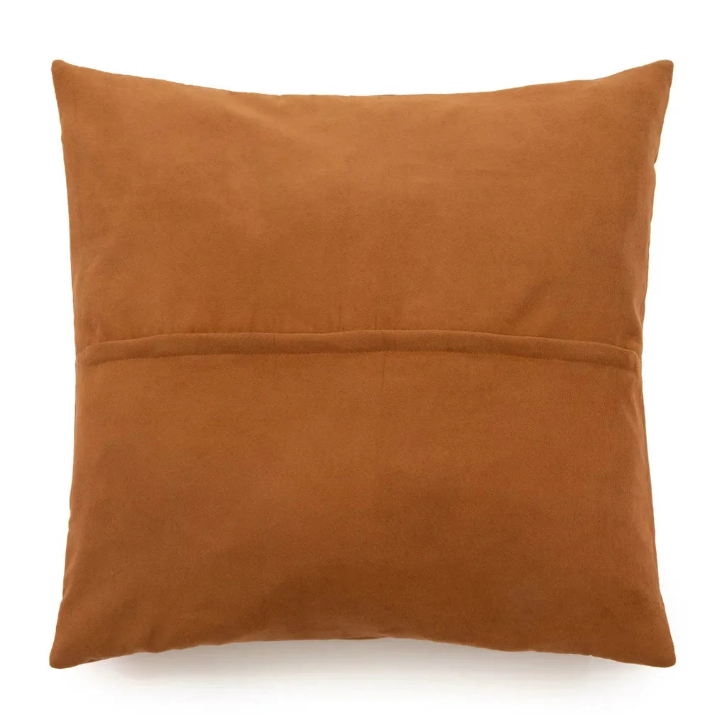 Coussin carré en cuir marron Chameau 60x60 pour décoration intérieure