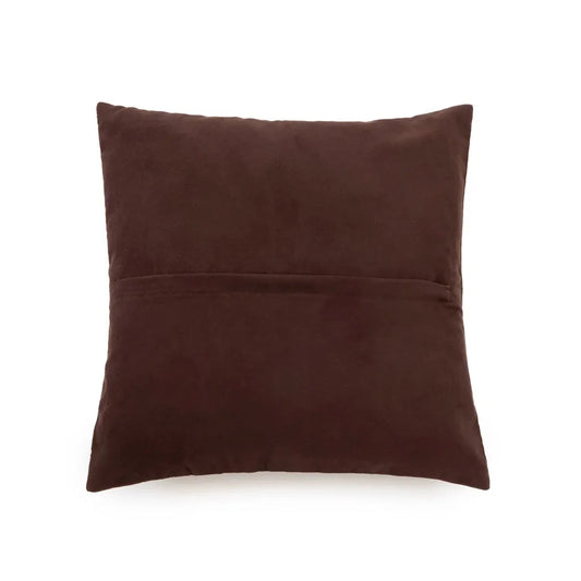 Housse de coussin en cuir marron à quatre panneaux Choco 40x40 cm