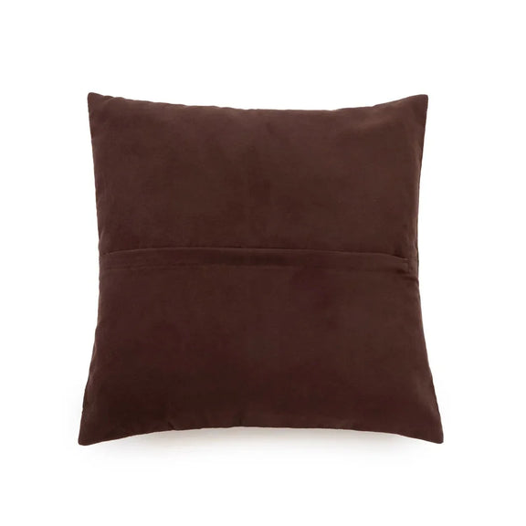 Housse de coussin en cuir marron à quatre panneaux Choco 40x40 cm