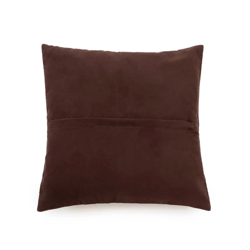 Housse de coussin en cuir marron à quatre panneaux Choco 40x40 cm