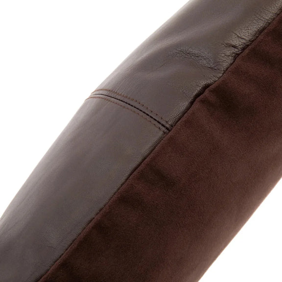Coussin en cuir marron et daim - La housse de coussin Choco 40x40_40