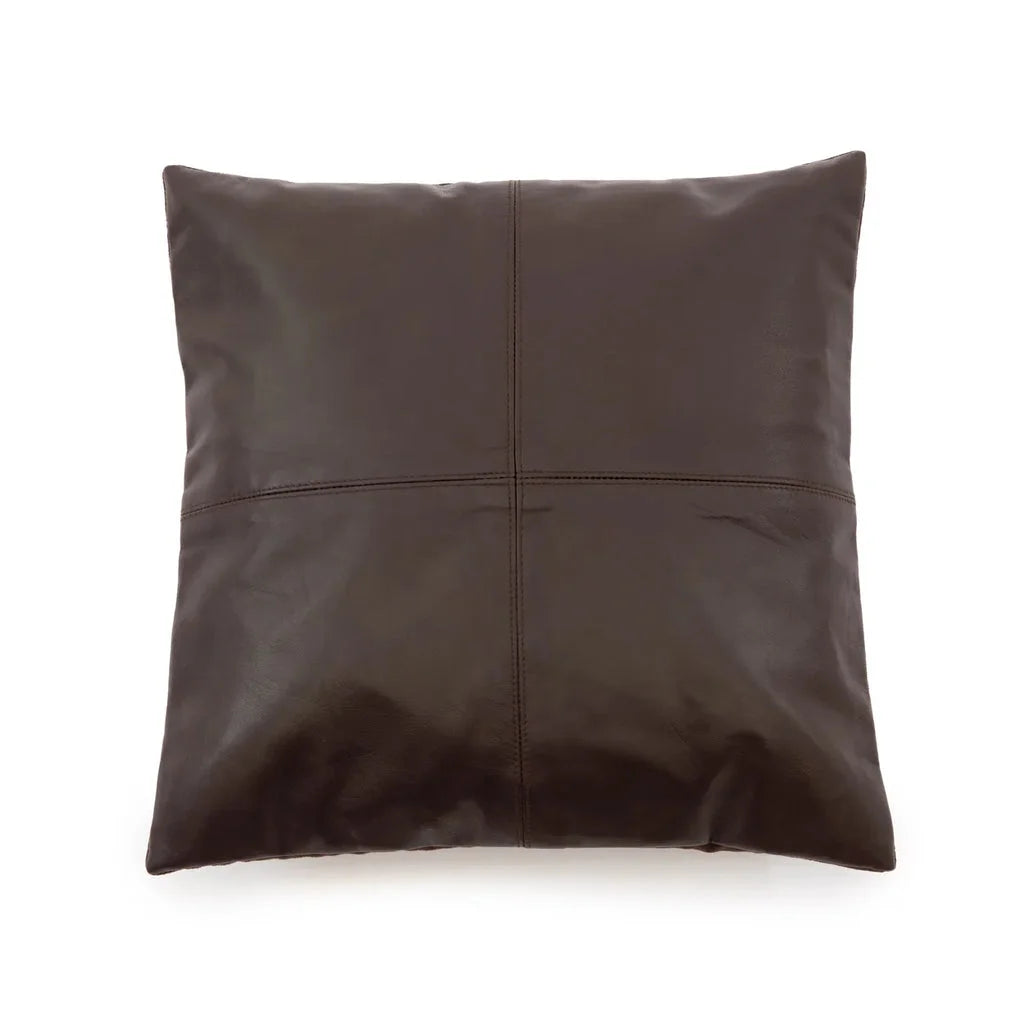 Pillow en cuir marron La housse de coussin à quatre panneaux Choco 40x40_40