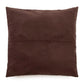 Coussin carré marron en cuir quatre panneaux, modèle La housse de coussin Choco