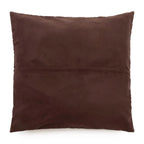 Coussin carré marron en cuir quatre panneaux, modèle La housse de coussin Choco