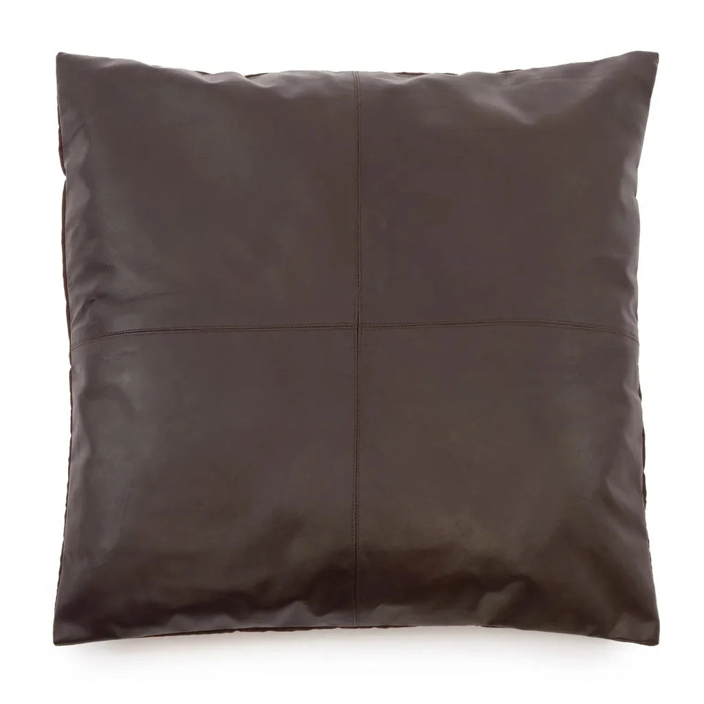 Coussin en cuir marron à quatre panneaux Choco 60x60_40 pour un intérieur élégant