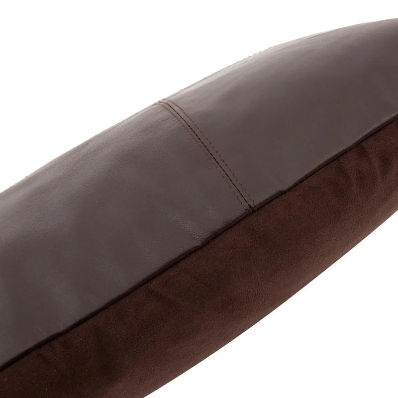 Housse de coussin en cuir brun bicolore, modèle Choco, 30x50_40