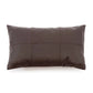 Coussin rectangulaire en cuir marron, modèle La housse de coussin en cuir à six panneaux