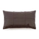 Coussin rectangulaire en cuir marron, modèle La housse de coussin en cuir à six panneaux