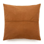 Couvre-coussin en cuir camel carré 60x60 cm avec fermeture enveloppe, couleur orange brûlé