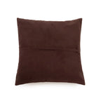 Coussin en cuir marron en velours solide avec couture centrale, 40x40 cm