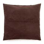 Coussin en velours marron avec couture horizontale, 60x60 cm, Housse de coussin cuir marron à panneaux