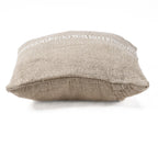 Housse de coussin lin beige naturel broderie crème verticale 50x50 cm