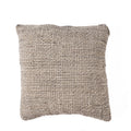 Housse de coussin en lin texturé beige-gris quadrillé 50x50 cm