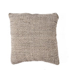 Housse de coussin en lin texturé beige-gris quadrillé 50x50 cm