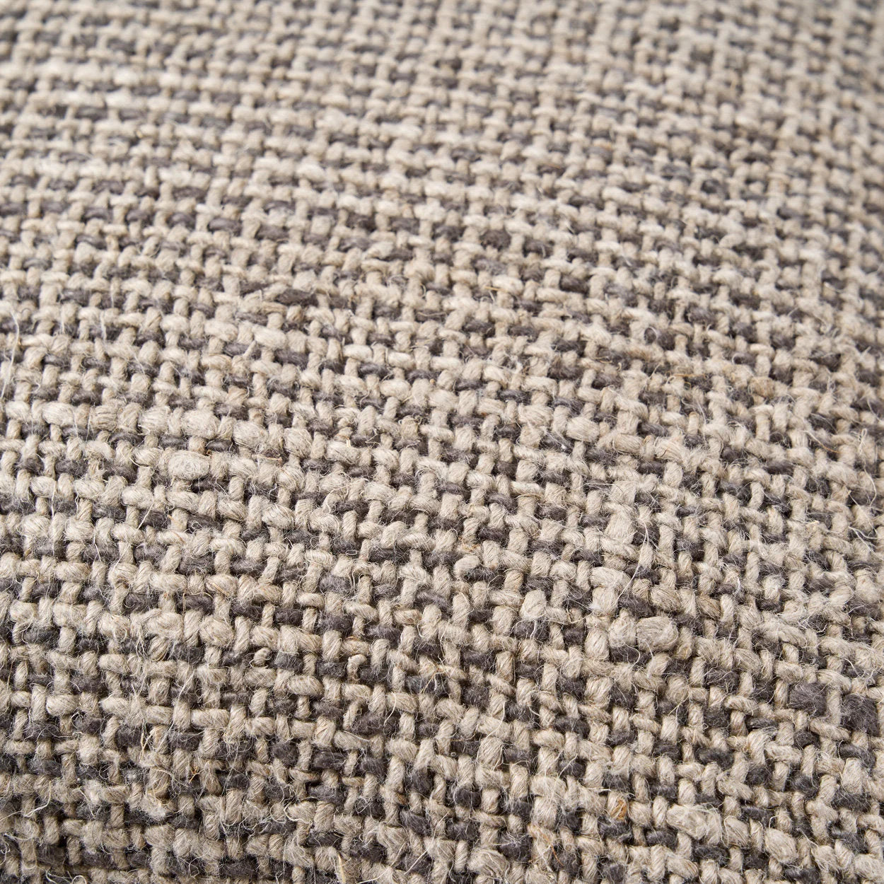 Housse de coussin en lin texturé beige et gris quadrillé 50x50 cm