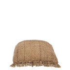 Housse de coussin marron en coton avec franges, 40x40 cm, texture rustique