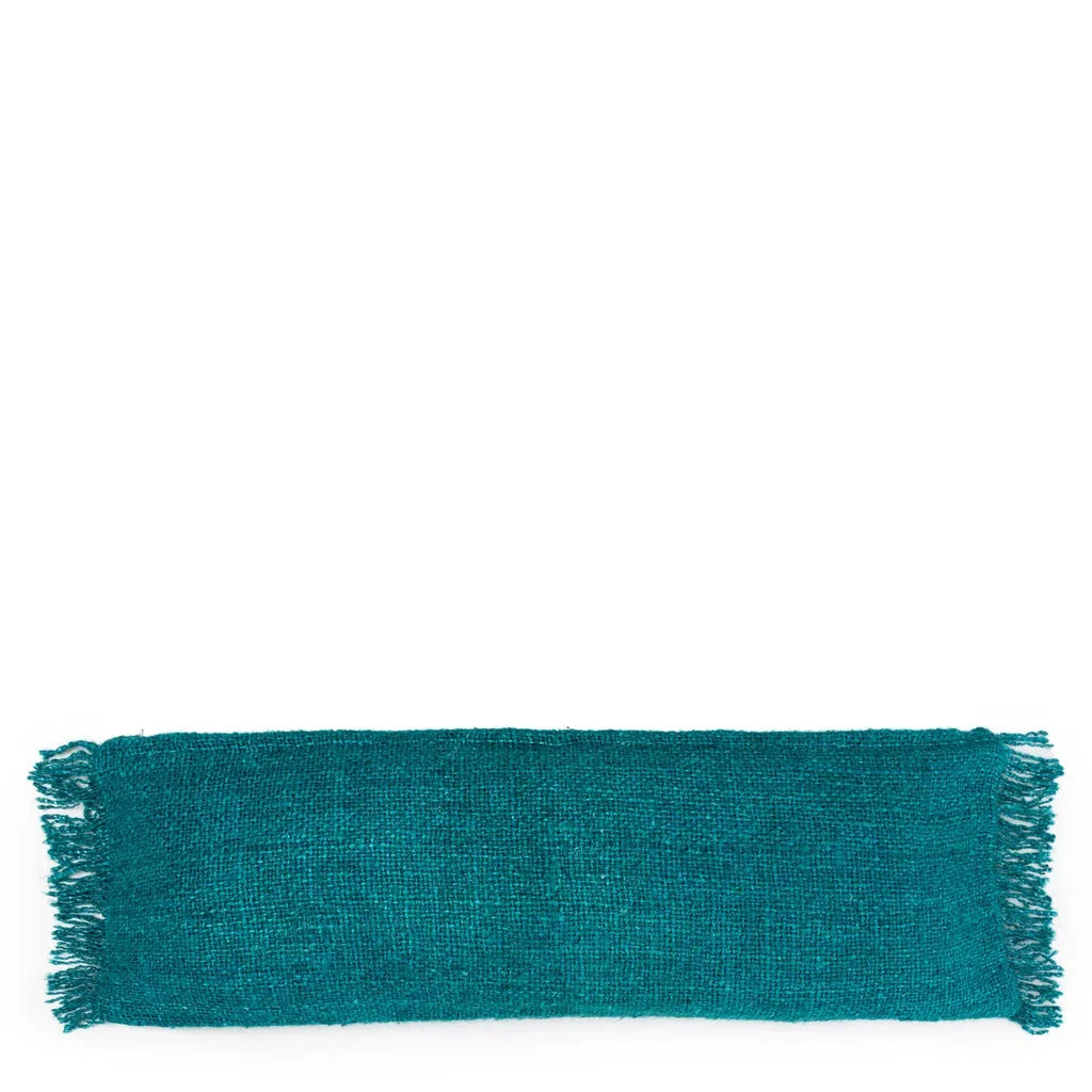 Écharpe en tissé teal avec frange sur le coussin Oh My Gee Aqua 35x100_40