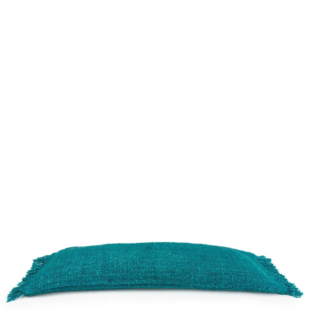 Coussin de lumbar tissé teal avec franges pour La Housse de Coussin Oh My Gee Aqua 35x100_40