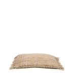 Housse de coussin Oh My Gee beige en burlap avec bords frangés 30x50 cm