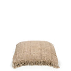 Housse de coussin Oh My Gee Beige 40x40 en toile de jute avec franges décoratives