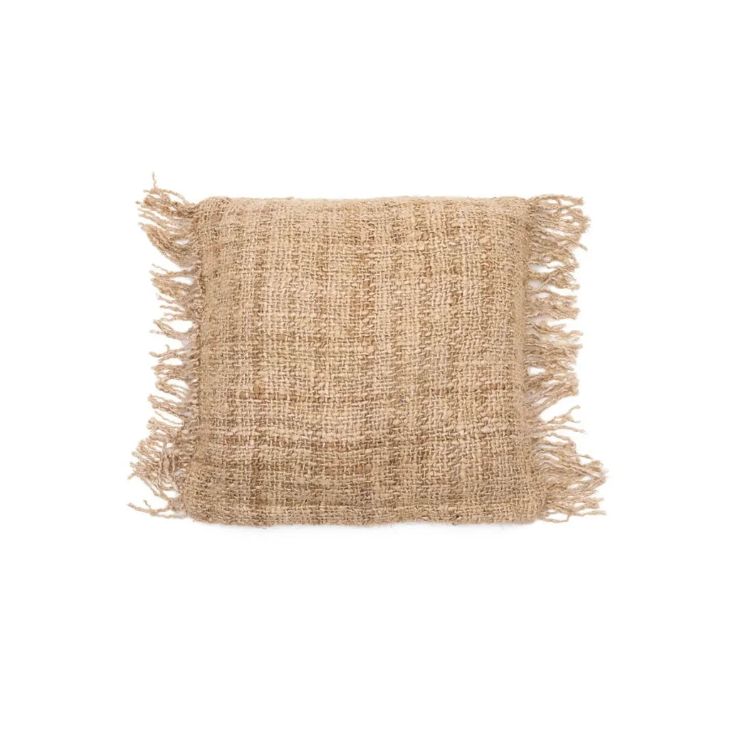 Coussin en jute frangé La housse de coussin Oh My Gee beige 40x40 cm