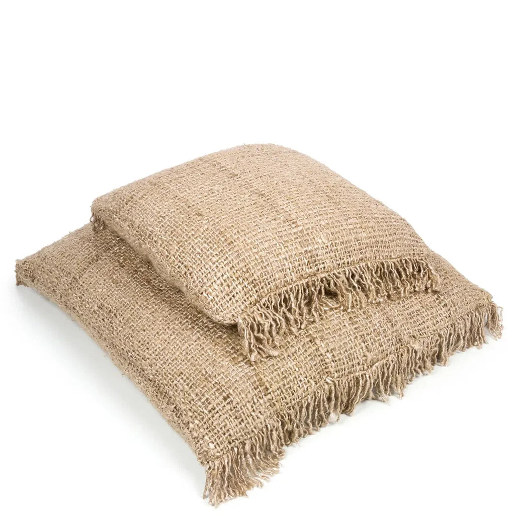 Pillows en toile de jute beige Oh My Gee avec frange, 40x40 cm