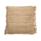 Coussin en jute carré beige avec franges - La housse de coussin Oh My Gee 60x60